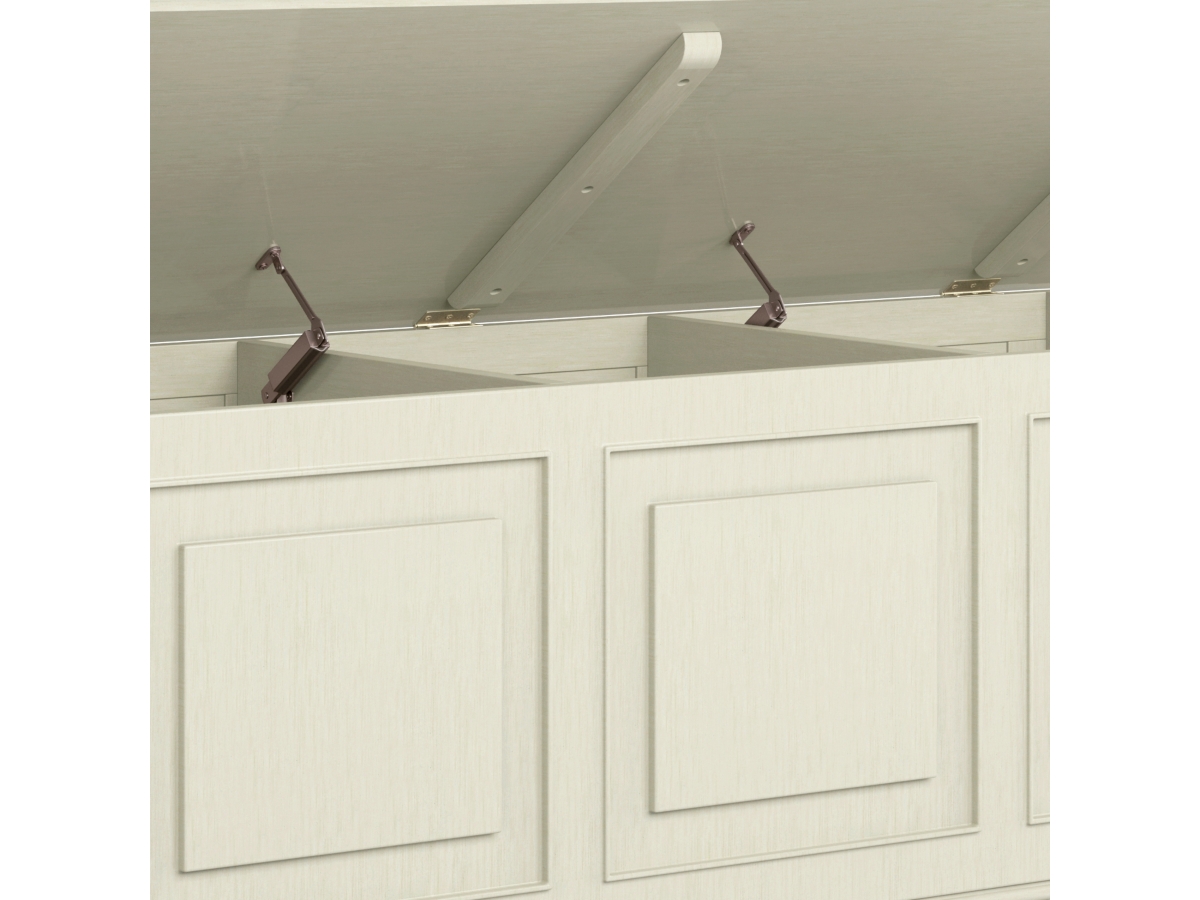 Simpli Home Connaught Storage Bench Trunk, Antique White, large