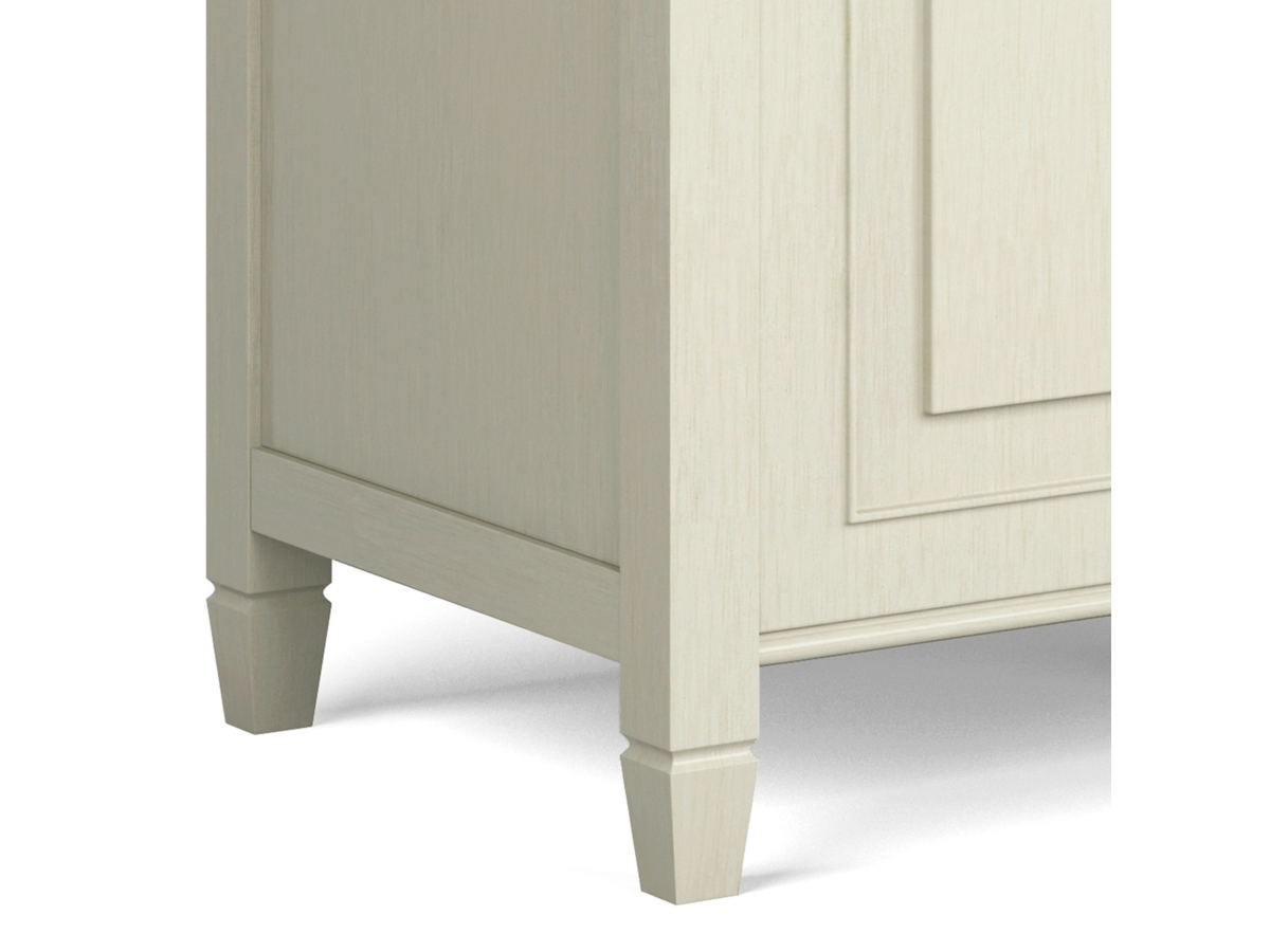 Simpli Home Connaught Storage Bench Trunk, Antique White, large