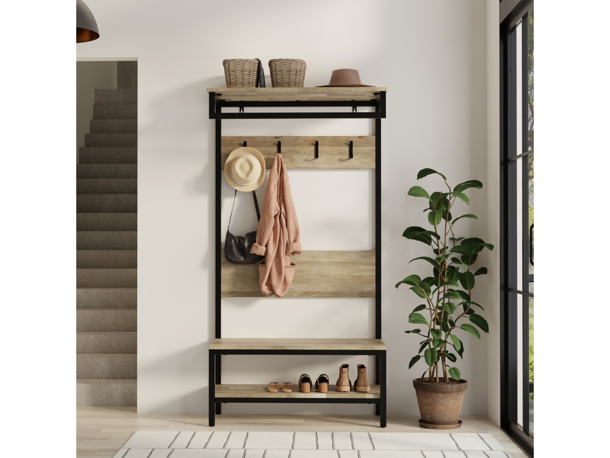 Simpli Home Westmont Entryway Hall Tree Bench, , large