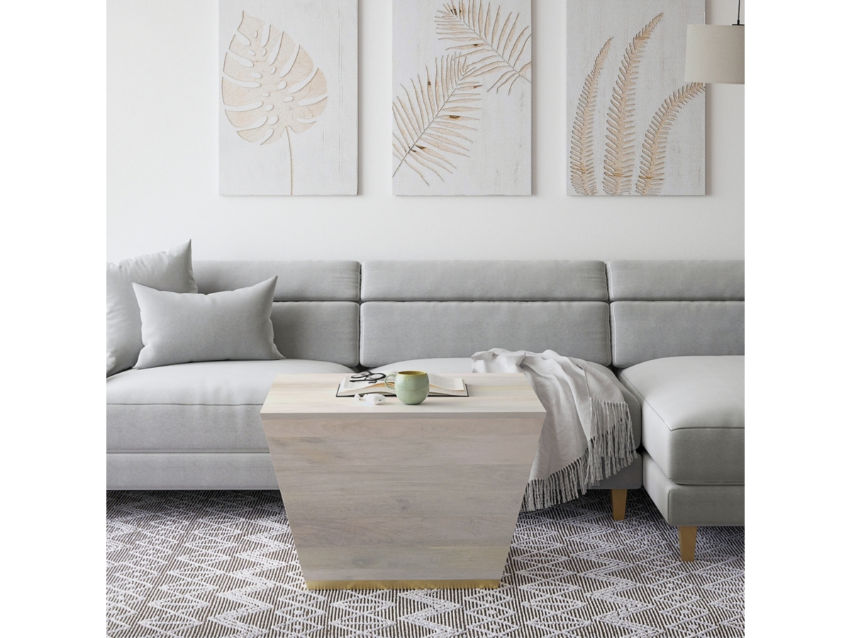 Simpli Home Abba Coffee Table, White Wash, large