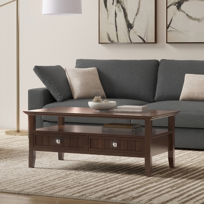 Simpli Home Acadian Coffee Table with Drawer, , rollover