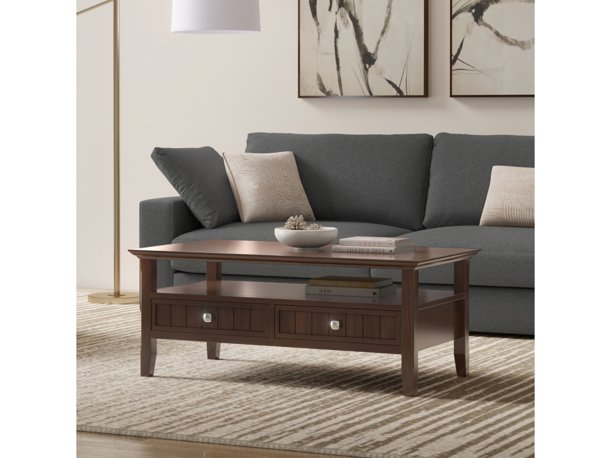 Simpli Home Acadian Coffee Table with Drawer, , large