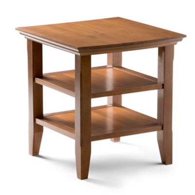 Simpli Home Acadian End Table, Light Golden Brown, large