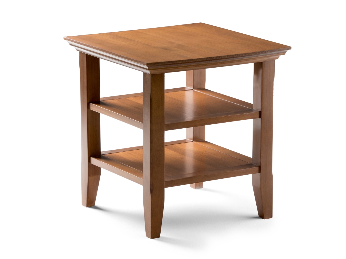 Simpli Home Acadian End Table, Light Golden Brown, large