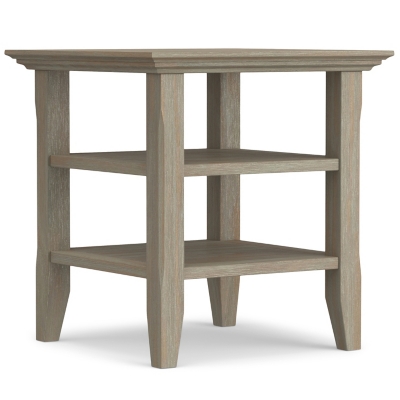 Simpli Home Acadian End Table, Distressed Gray, large