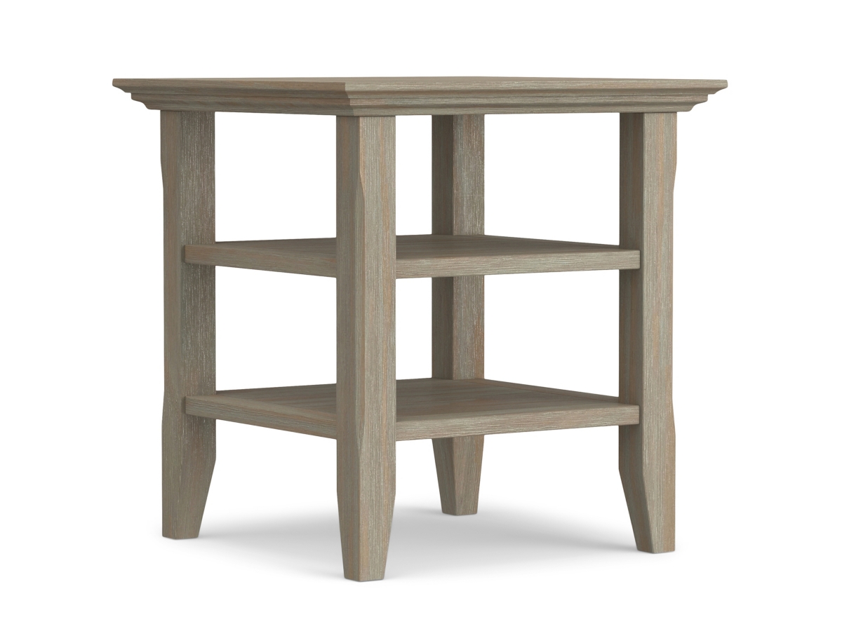 Simpli Home Acadian End Table, Distressed Gray, large