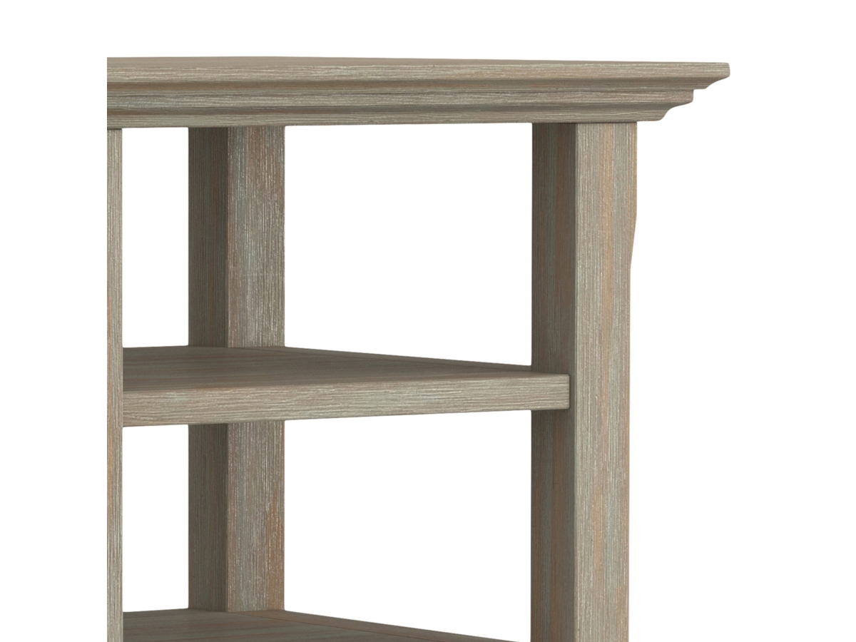 Simpli Home Acadian End Table, Distressed Gray, large