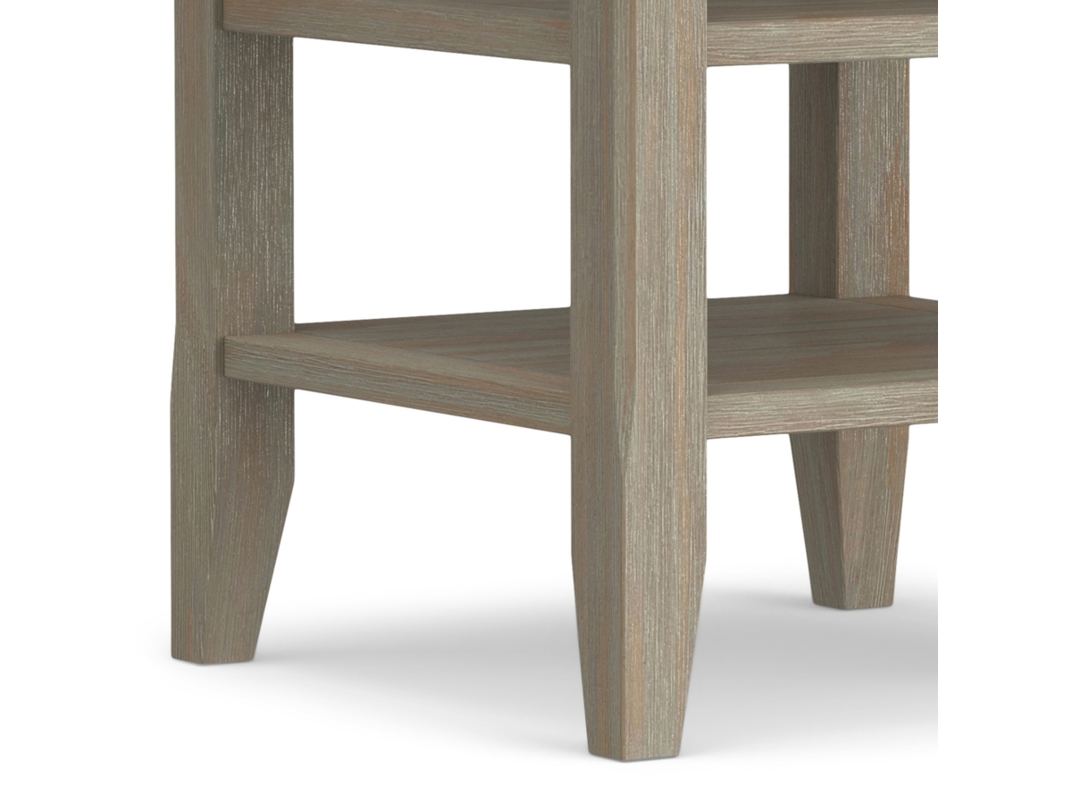 Simpli Home Acadian End Table, Distressed Gray, large