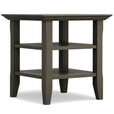 Simpli Home Acadian End Table, Farmhouse Gray, large