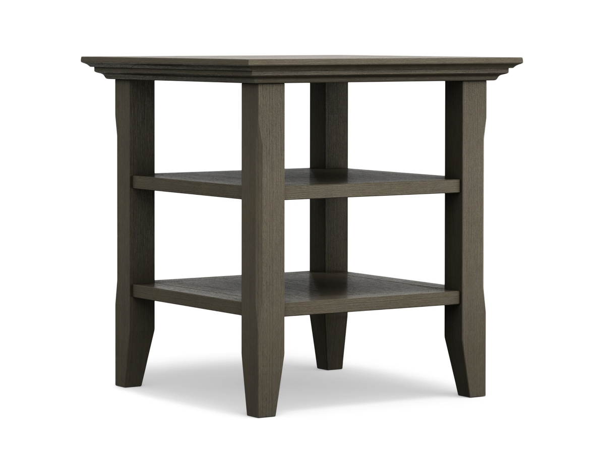 Simpli Home Acadian End Table, Farmhouse Gray, large