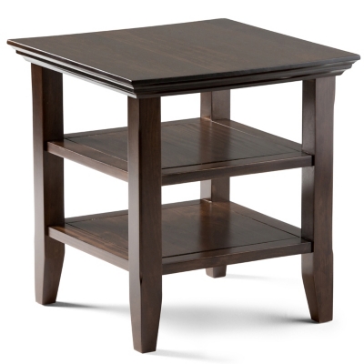 Simpli Home Acadian End Table, Brunette Brown, large