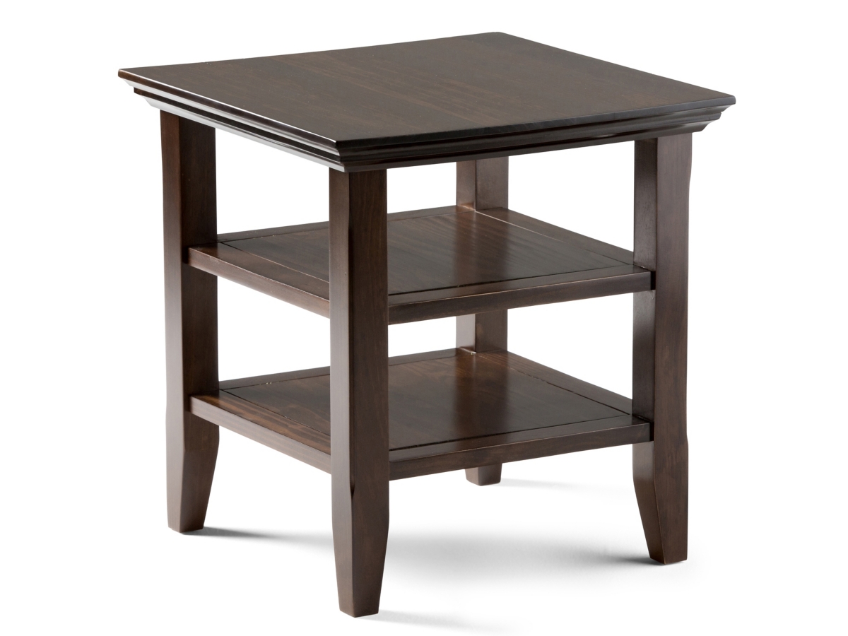 Simpli Home Acadian End Table, Brunette Brown, large