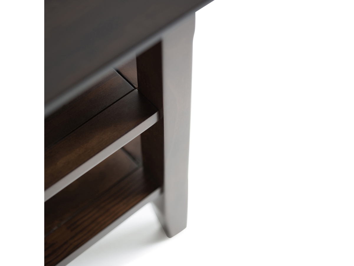 Simpli Home Acadian End Table, Brunette Brown, large
