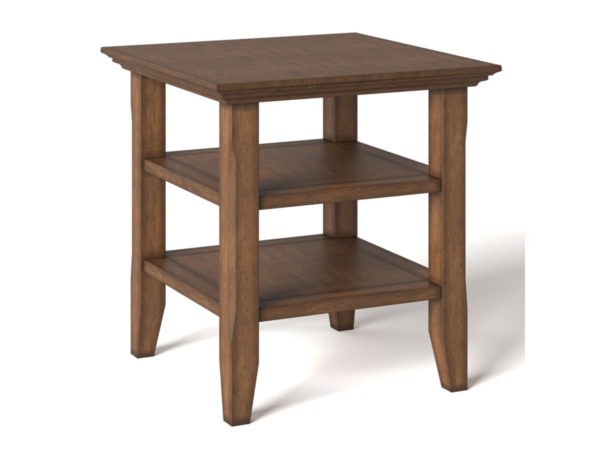 Simpli Home Acadian End Table, Rustic Natural Aged Brown, large