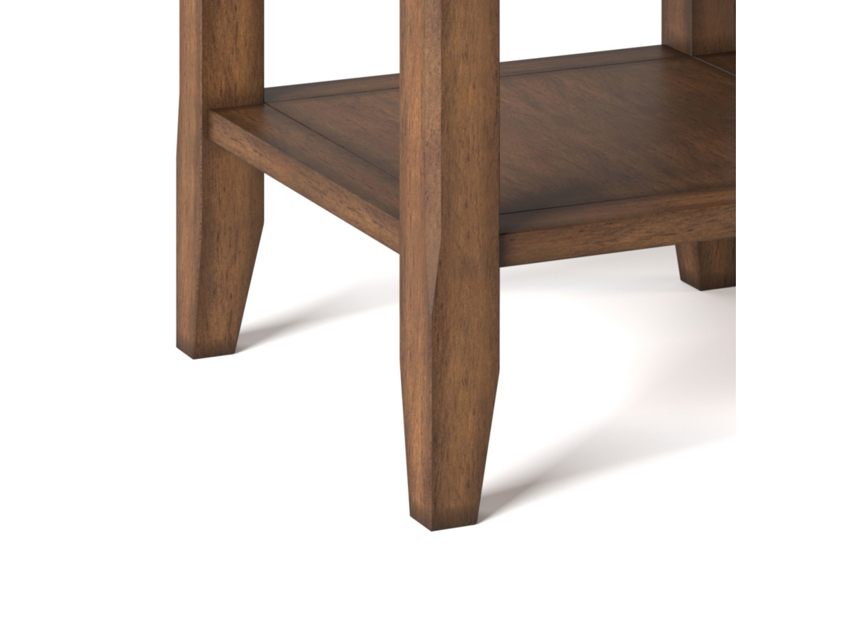 Simpli Home Acadian End Table, Rustic Natural Aged Brown, large