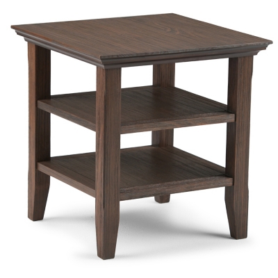 Simpli Home Acadian End Table, Farmhouse Brown, large