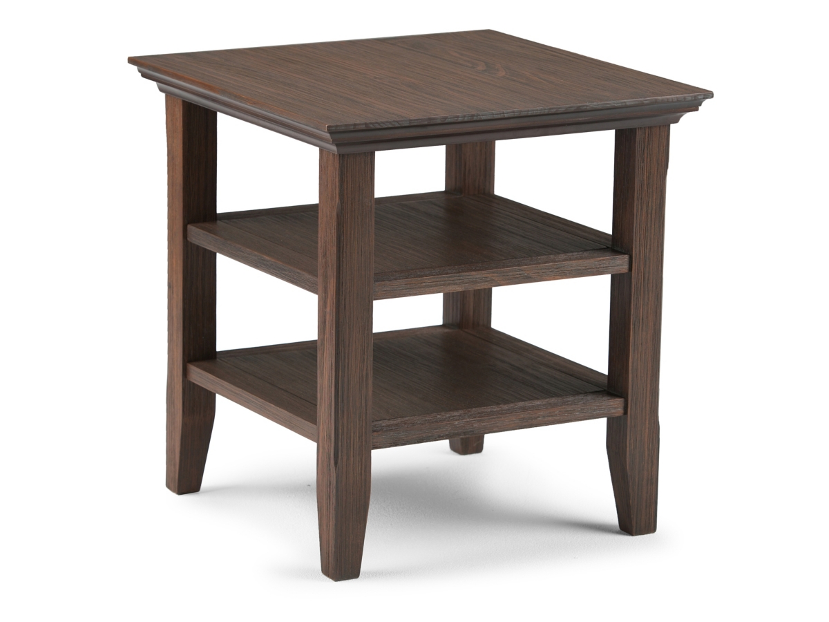 Simpli Home Acadian End Table, Farmhouse Brown, large