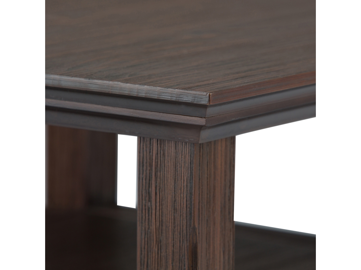 Simpli Home Acadian End Table, Farmhouse Brown, large