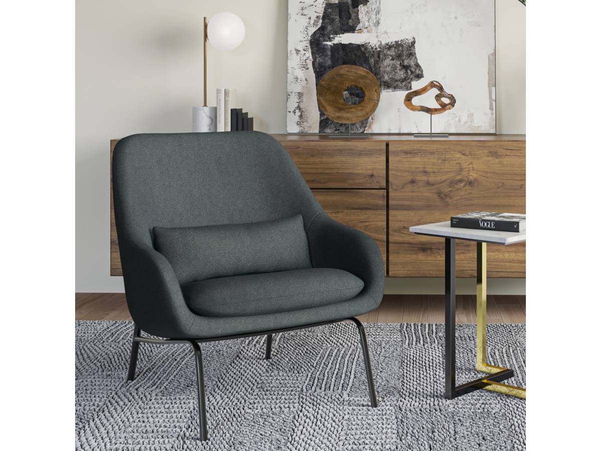 Simpli Home Elmont Accent Chair, Steel Gray, large
