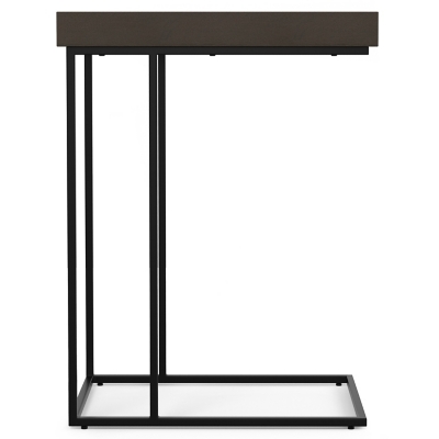 Simpli Home Gallagher C-Shaped End Table, Walnut Brown, large