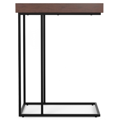 Simpli Home Gallagher C-Shaped End Table, Cognac, large
