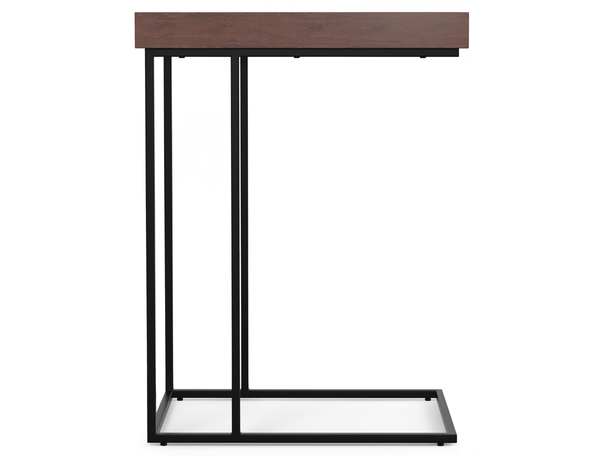 Simpli Home Gallagher C-Shaped End Table, Cognac, large