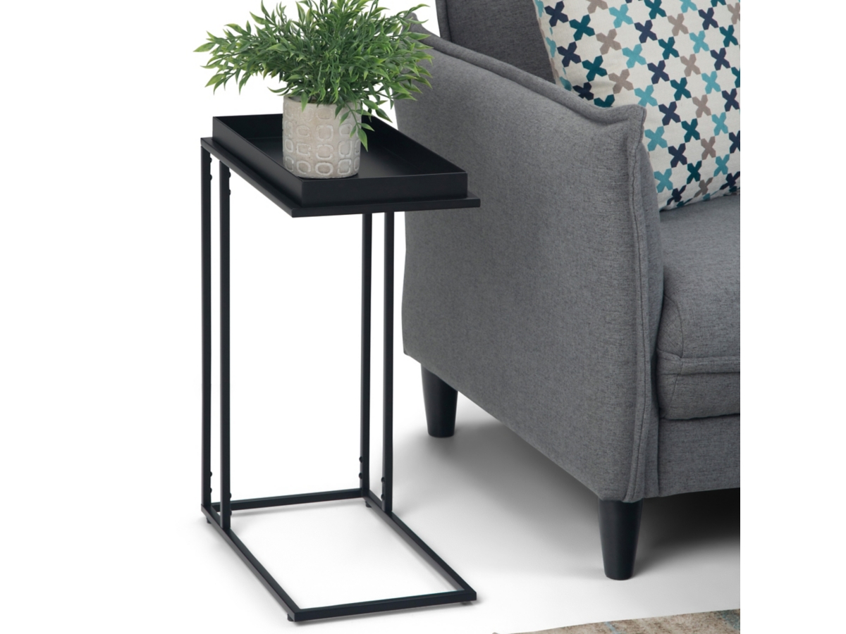Simpli Home Garner Tray Top C-Shaped End Table, , large