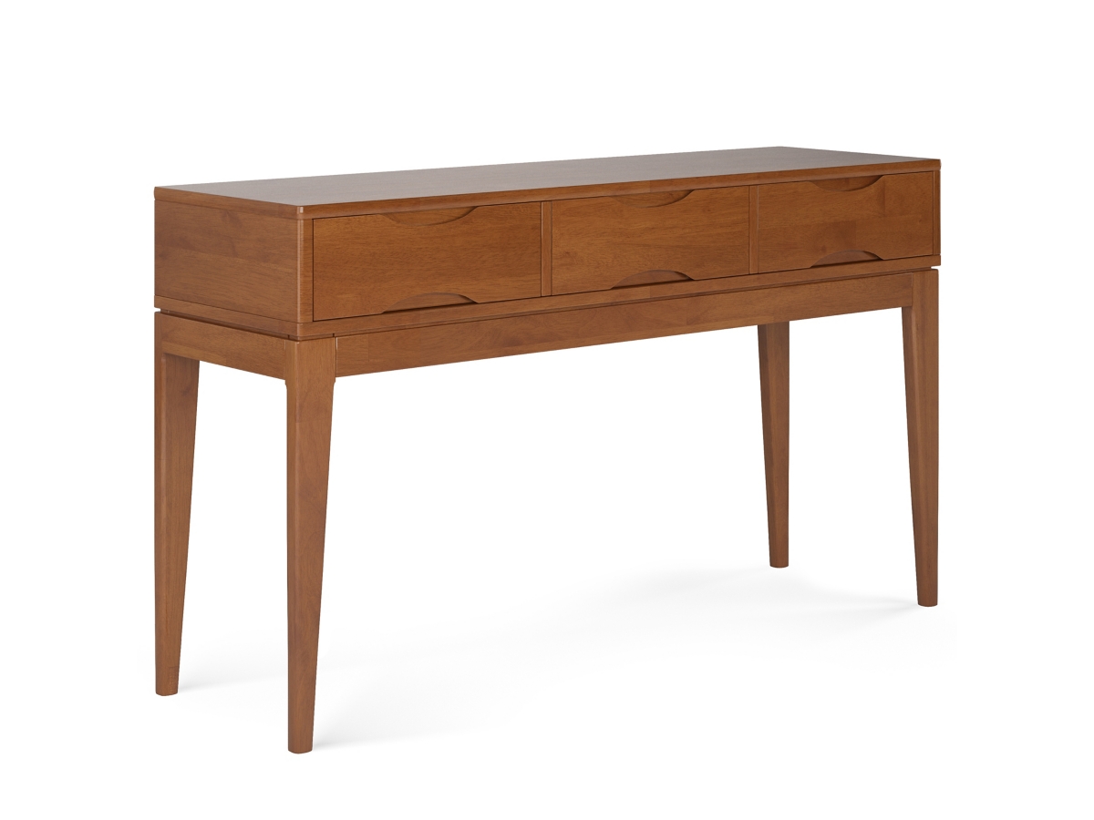 Simpli Home Harper Console Sofa Table, Teak Brown, large