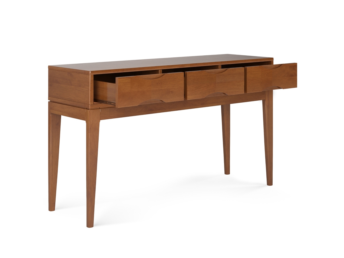 Simpli Home Harper Console Sofa Table, Teak Brown, large