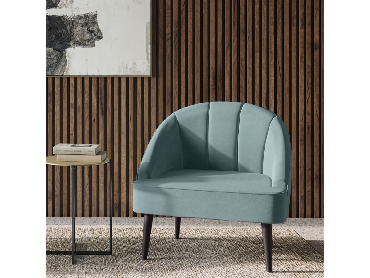 Simpli Home Harrah Accent Chair, Seafoam Blue, large