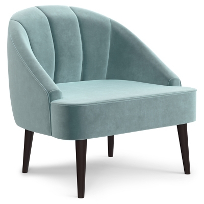 Simpli Home Harrah Accent Chair, Seafoam Blue, large