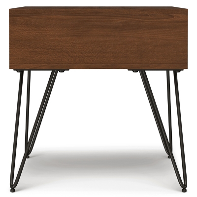 Simpli Home Hunter End Table, Walnut, large