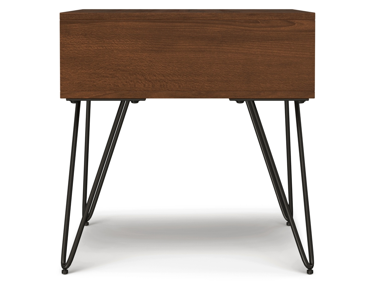 Simpli Home Hunter End Table, Walnut, large
