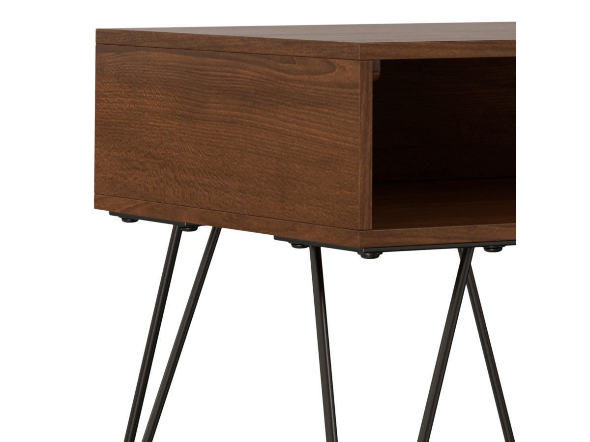 Simpli Home Hunter End Table, Walnut, large