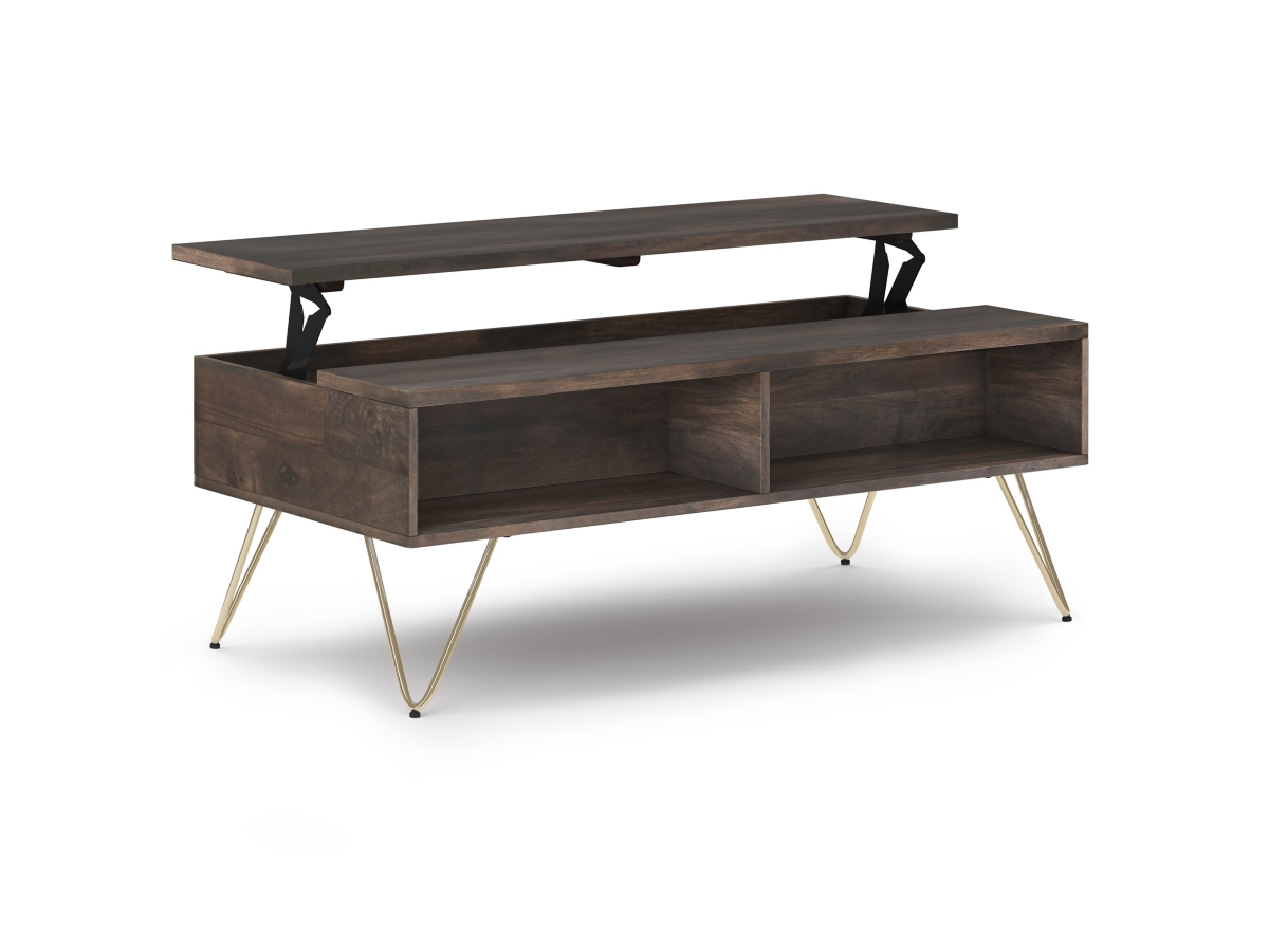 Simpli Home Hunter Lift Top Coffee Table, Ebony, large