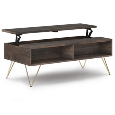 Simpli Home Hunter Lift Top Coffee Table, Ebony, large
