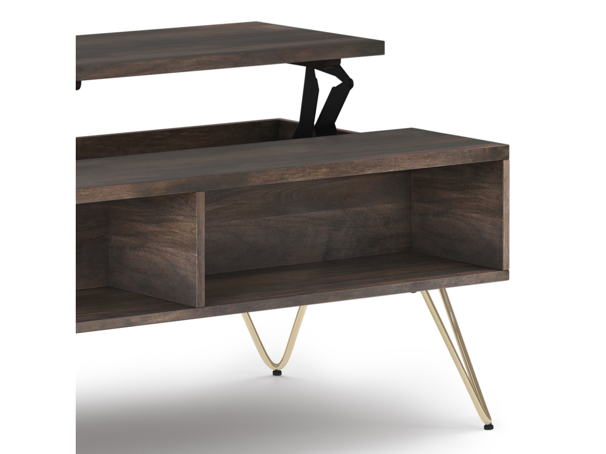 Simpli Home Hunter Lift Top Coffee Table, Ebony, large