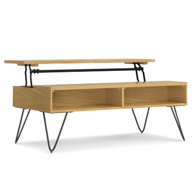 Simpli Home Hunter Lift Top Coffee Table, Oak, large