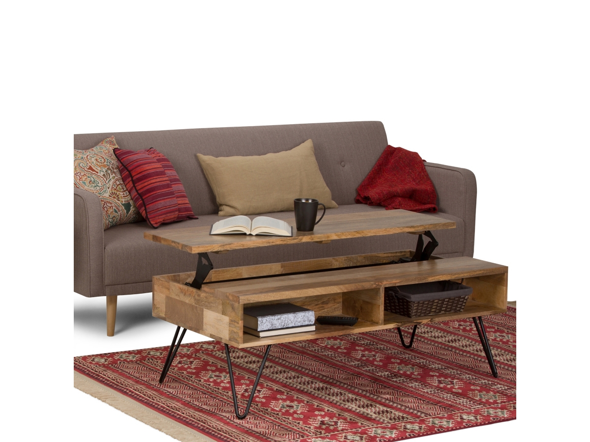 Simpli Home Hunter Lift Top Coffee Table, Natural, large