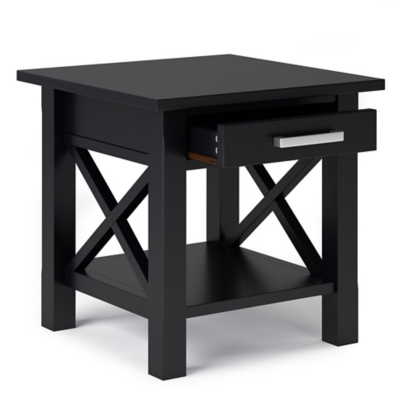 Simpli Home Kitchener End Table, Black, large