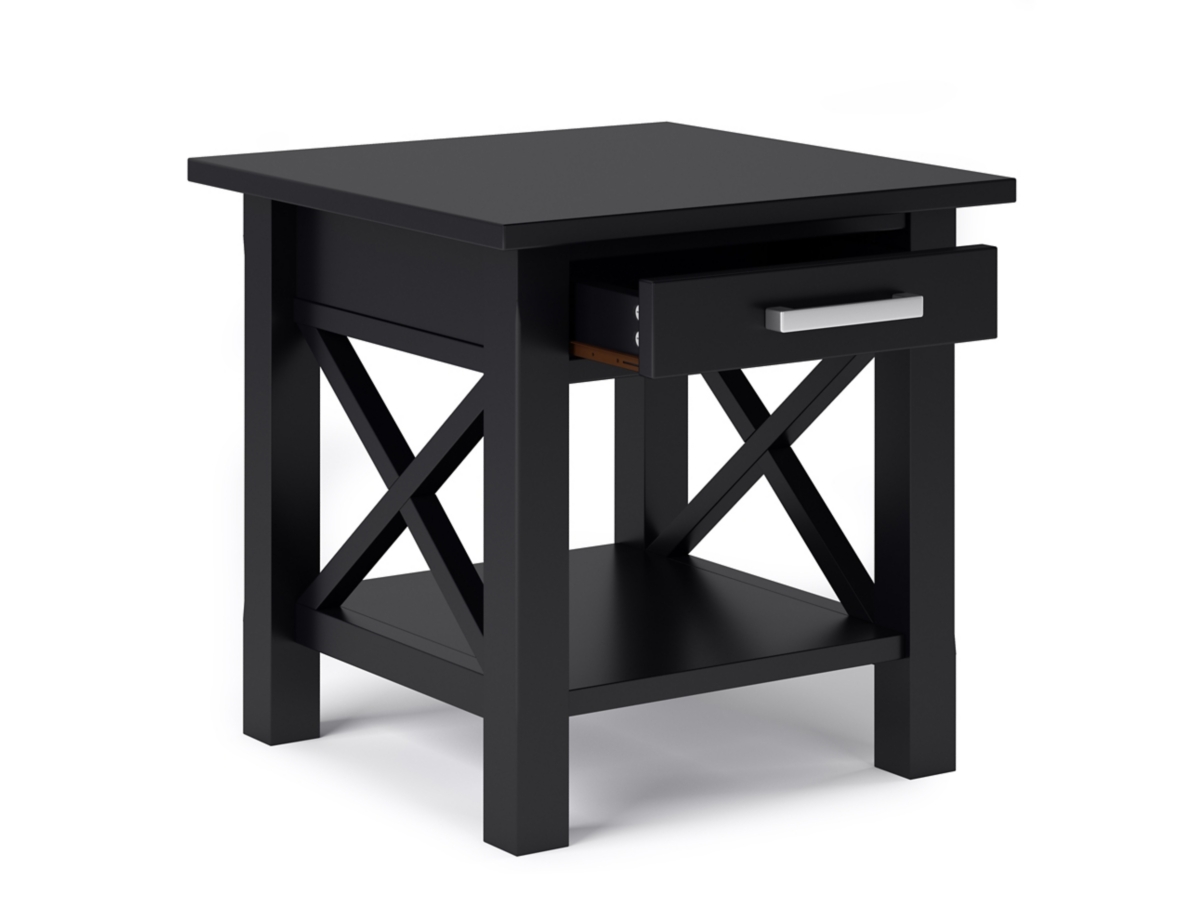 Simpli Home Kitchener End Table, Black, large