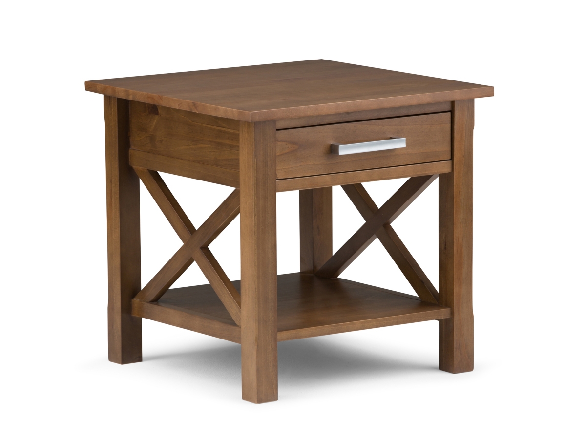 Simpli Home Kitchener End Table, Medium Saddle Brown, large