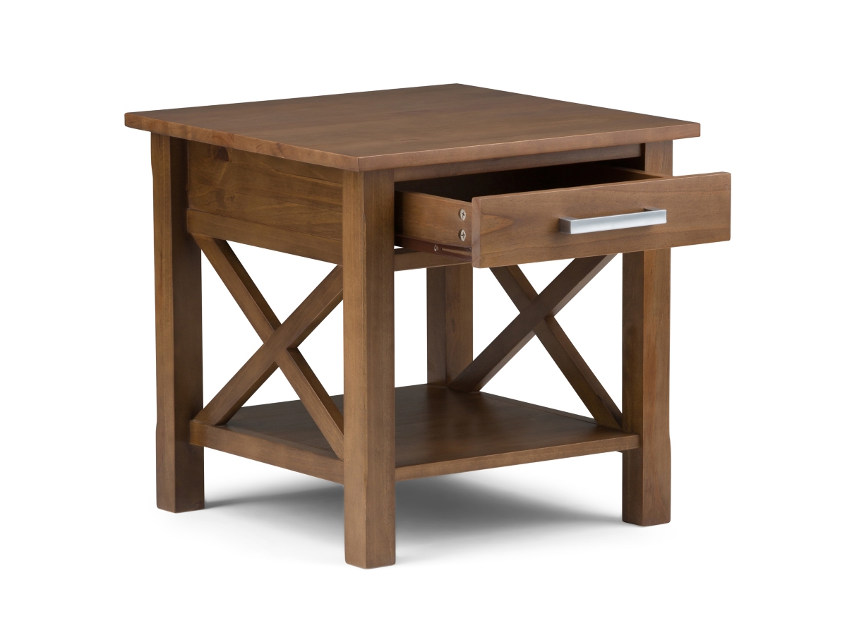 Simpli Home Kitchener End Table, Medium Saddle Brown, large