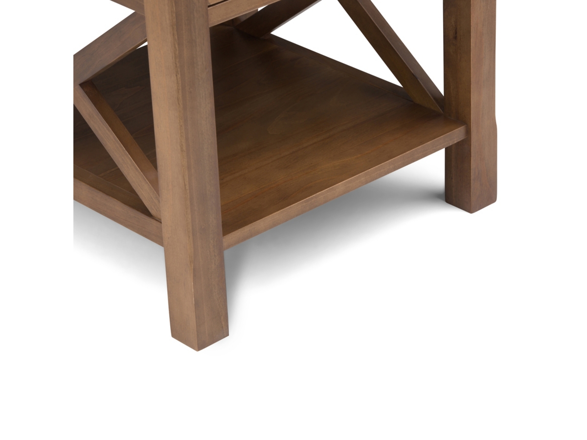 Simpli Home Kitchener End Table, Medium Saddle Brown, large