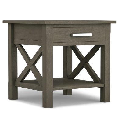 Simpli Home Kitchener End Table, Farmhouse Gray, large