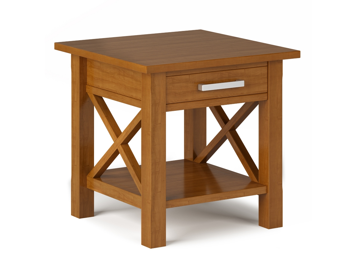 Simpli Home Kitchener End Table, Light Golden Brown, large