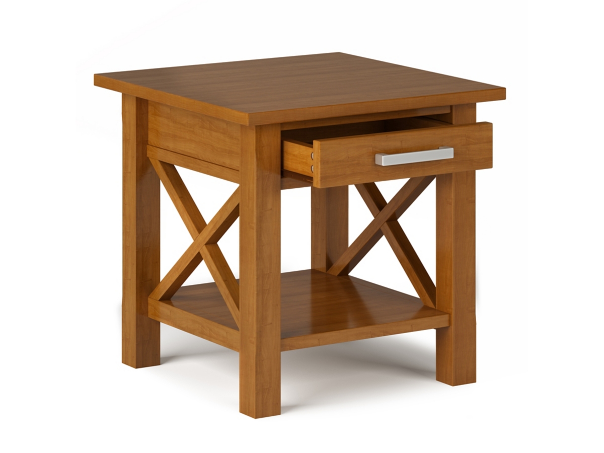 Simpli Home Kitchener End Table, Light Golden Brown, large