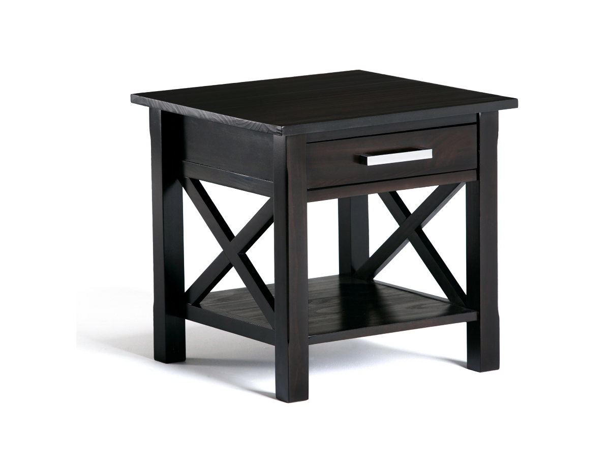 Simpli Home Kitchener End Table, Hickory Brown, large