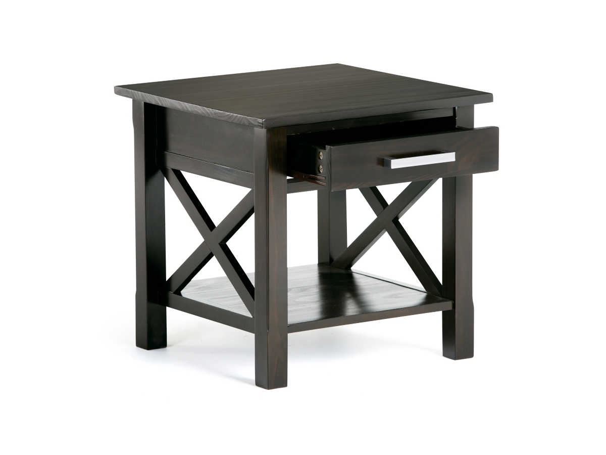 Simpli Home Kitchener End Table, Hickory Brown, large