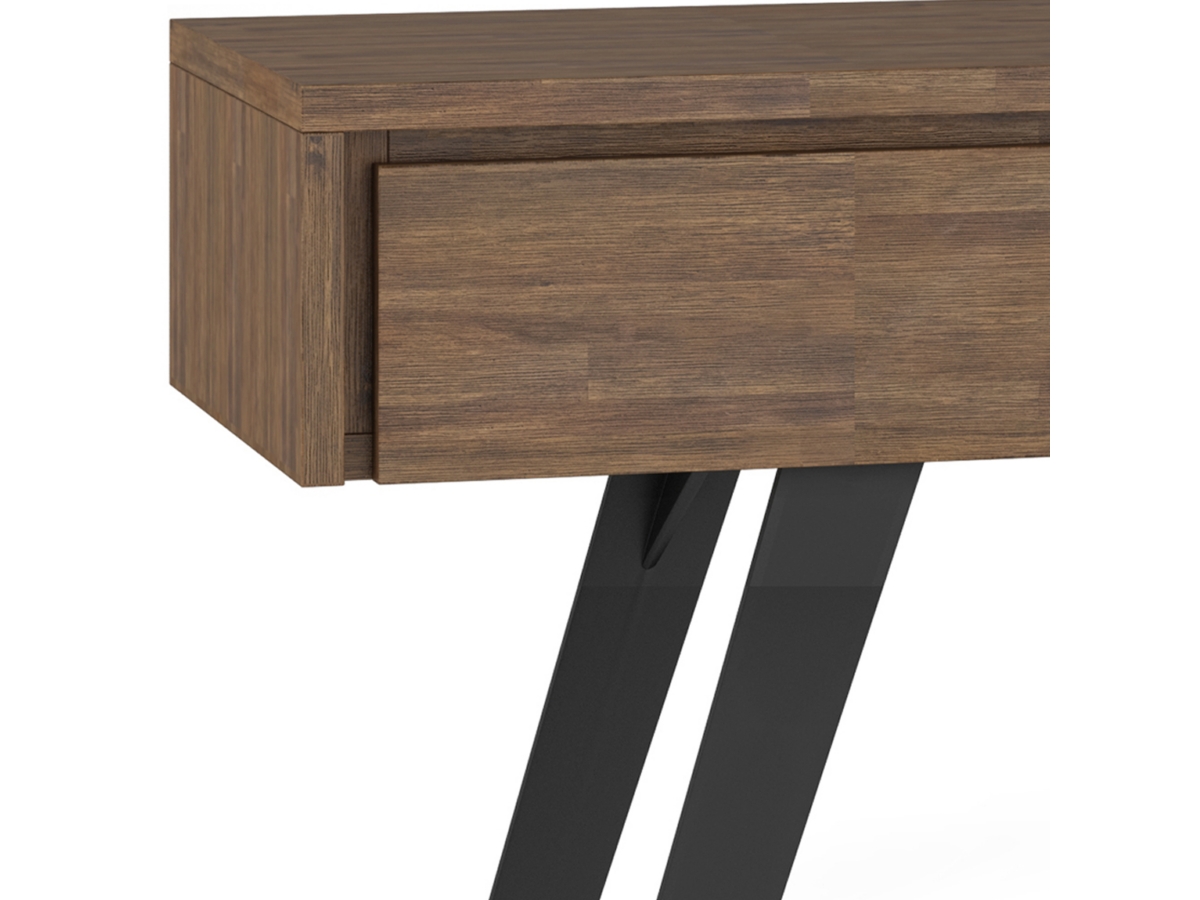 Simpli Home Lowry Console Sofa Table, Rustic Natural Aged Brown, large